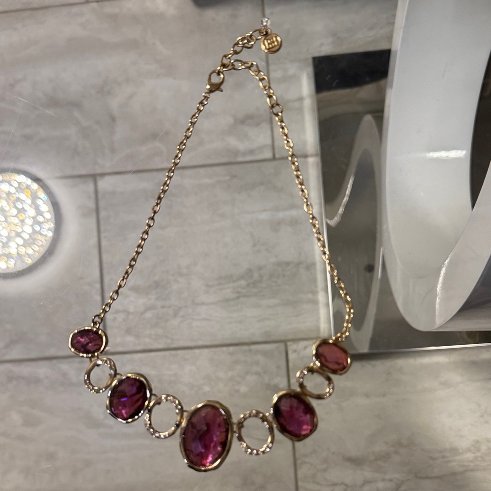 Elegant Gold and Purple Necklace